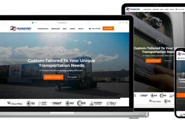 New website design for ET Transport by Shop Innovator
