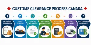 Steps of the customs clearance process in Canada